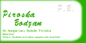 piroska bodzan business card