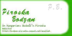 piroska bodzan business card